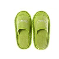 Fitlyiee Microfiber Floor Cleaning Mop Slippers Shoes Removable House Dusting Slippers for Men and Women (Women 5.5-9.5, Light Green)