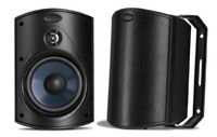 Polk Audio Atrium 4 Outdoor Speakers with Powerful Bass  (Black) | All-Weather Durability | Broad Sound Coverage | Speed-Lock Mounting System (Single Pair)