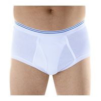 1-Pack Men's White Classic Regular Absorbency Washable Reusable Incontinence Briefs Medium (Waist 34-36)