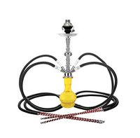 New 4 hose 22" Yellow Hookah shisha nargila bars narguile nargile glass Vase set