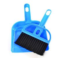 Mini Dust Pan And Brush Set, Transer Dust Sweeper Desktop Cleaning Brush Whisk Broom and DustPan (Blue)