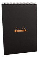 Rhodia Wirebound Black - Lined 8 1/4 x 11 1/4 Notebook - R185019