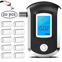Portable Breath Alcohol Tester with Audio Warning and LCD Screen Auto Power Off for Personal Home Use, Breathalyzer with 20 Replaceable Mouthpieces