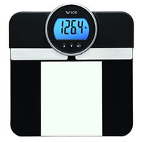 Taylor 440 Lb. Capacity Digital Glass Platform Body Composition Analyzer Bath Scale (Black)
