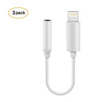 iPhone Headphone Adapter,[3 Pack] LEDitBe Compatible with iPhone 11/X/Xs/Xs Max/XR/8/8Plus/7/7Plus Adapter Headphone Jack, to 3.5 mm Phone Headphone Adapter