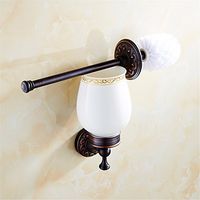 LAONA European style full copper black carved base, bathroom fittings, towel rack, hairdryer frame,Toilet brush