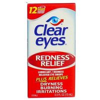 Clear Eyes Redness Relief Lubricant Eye Drops - 0.5 fl oz, Pack of 5