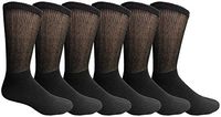 Yacht & Smith 6 Pairs Men and Women Value Pack of Ring Spun Cotton Crew Diabetic Nephropathy Socks