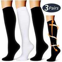 Compression Socks,(3 Pairs) Compression Sock Women & Men - Best Running, Athletic Sports, Crossfit, Flight Travel(Multti-colors15-S/M)