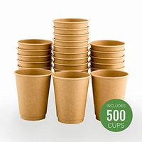 500-CT Disposable Kraft 12-oz Hot Beverage Cups with Double Wall Design: No Need for Sleeves - Perfect for Cafes - Eco Friendly Recyclable Paper - Insulated - Wholesale Takeout Coffee Cup