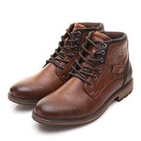 SUGEER Mens Boots Men's Retro Shoes High-Top Side Zipper Tooling Boots Outdoor Desert Boots Hiking Boots Brown