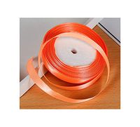 22Meters/Roll 6Mm Silk Satin Ribbons Baby Shower Birthday Party Wedding Engagement Christmas Halloween Gift Wrapping Ribbon,Bright Orange