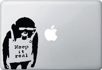 Yadda-Yadda Design Co. The Keep It Real Chimp - Vinyl Laptop or MacBook Decal (Black)(4.5" w x 6.75" h)