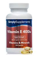 Vitamin E Capsules 400iu | 240 Capsules = Up to 8 Month Supply | Powerful Antioxidant for Protection from Free Radicals | Wheat-Free & Fish-Free | Manufactured in The UK