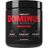 DEDLift Dominus Pre Workout Powder, Crash-Free Energy, Tunnel Vision Focus, Muscle Pumps, Fruit Punch, 40 Servings