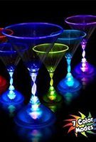 Plastic Light Up Martini Glass, 7oz, 7in Tall.