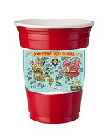 4 Pack of Vinyl Decal Stickers for Disposable Cups/Donald Trumps View of The World Political Humor