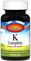 Carlson - K Complete, K1 & K2 as MK-4 & MK-7, Promotes Bone & Cardiovascular System Health, 45 Softgels