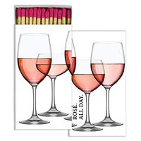 MY SWANKY HOME Elegant Rose Pink Wine Glass Bar Matches| Set 10 Graphic Paper Long Fireplace