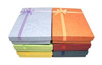 RJ Displays Flower Bow Tie Necklace Gift Box with Rose-Bug Bows in Assorted Colors 5 X 7.1 X 1.3 (Pack of 6)