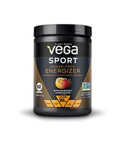 Vega Sport Sugar Free Energizer Strawberry Lemonade (35 Servings, 4.3 Oz) - Vegan, Keto-Friendly, Gluten Free, Sugar Free, All Natural, Pre Workout Powder, Non GMO (Packaging May Vary)