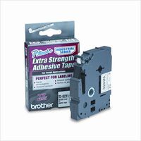 Brother 1/4 Inch x 26.2 Feet Black on White Tape with Super Strong Adhesive (TZS211)