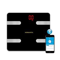 Normia Rita Black Smart Body Scale Bluetooth 4.0 Fat Monitor with 15 Essential Measurements Wireless Digital Bathroom Weight Scale for Visceral Fat,Muscle,Bone,BMR,BMI,Body Water with iOS Android