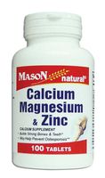 3 Pack Special of MASON NATURAL CALCIUM & MAGNESIUM & ZINC TABLETS 100 per bottle