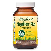 MegaFood, MegaFlora Plus, Probiotic Supplement with 50 Billion CFU, 60 Servings (60 Capsules)