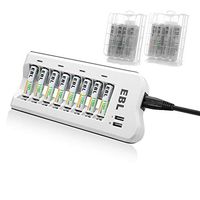 EBL 808U AA AAA Battery Charger with 16 Pack 1100mAh AAA Rechargeable Batteries