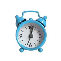 Ktyssp Multi-Color Creative Cute Mini Metal Electronic Small Alarm Clock (Blue)