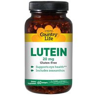 COUNTRY LIFE VITAMINS LUTEIN,20 MG, 60 SGEL