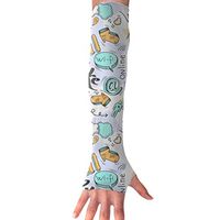 BaPaLa Doodle Pattern Sports Arm Sleeves Cooling Or Warmer UV Sun Protection Compression Arm Sleeve for Women& Men Suit for Cycling,Running,Golf, Basketball,Football 1 Pairs