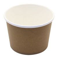 25 Count Disposable Hot and Cold Food Storage Paper Containers, Durable Ice Cream Cups for Frozen Desserts, Hot Soups, or Any Food You Desire (16 Ounce, Brown)