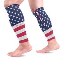 KEAKIA Grunge American Flag Patriotic Calf Compression Sleeves Shin Splint Support Leg Protectors Calf Pain Relief for Running, Cycling, Travel, Sports for Men Women (1 Pair)