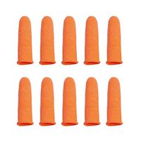 LIOOBO 100pcs Silicone Finger Cots Protectors Covers Caps Heat Resistant Non-Slip for Hot Glue Wax Resin Honey Adhesives Scrapbooking Sewing Size M (Orange)