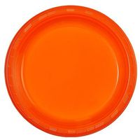 Party Dimensions 9" Plastic Plate, 10 Count, Orange