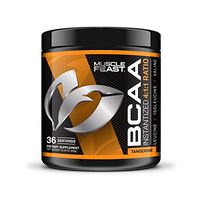 MUSCLE FEAST BCAA Powder 4:1:1 Ratio, Keto Friendly, Sugar Free, Post Workout Recovery, 36 Servings (300 Gram, Tangerine)