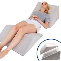 Lisenwood Foam Bed Wedge Pillow Set - Reading Pillow & Back Support Wedge Pillow for Sleeping - 2 Separated Sit Up Pillows for Bed - Angled Bed Pillow, Triangle Pillow for Back and Legs Support