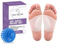 Plantar Fasciitis Silicone Arch Support Gel Sleeve and Massage Ball Set - Men and Women - Fits Women 7 to 14 | Men 6 to 13