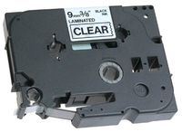 Brother 3/8 Inch x 26.2 Feet Black on Clear for P-Touch (TZ121)