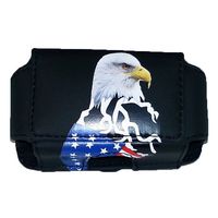 Insulin Pump Carrying Case/Pouch with Belt Clip/Belt Loops with Unique Designs (Large: L3.95" X W2.25" X D0.75") (American Eagle)