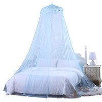 super1798 Lovely Floral Dome Princess Hanging Bed Curtain Canopy Mosquito Fly Insect Net for Kids Room Light Blue