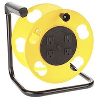 Bayco SL-2000PDQ 4 PLUG CORD REEL, Yellow & Black