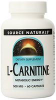 Source Naturals L-Carnitine 500 mg for Metabolic Energy - 60 Capsules