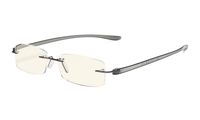 Eyekepper Computer Reading Glasses,Blue Light Filter Rimless Readers,UV Protection, Grey Arm +1.00