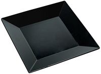 Yanco RM-106BK Rome Square Plate, 6" Length, 6" Width, Melamine, Black Color, Pack of 48