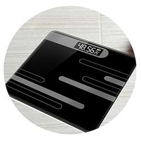 Home USB Charging Bathroom Floor Scale Glass Smart Electronic Scale Digital Weight Balance Bariatric LCD Display 180Kg / 50G,Line Black