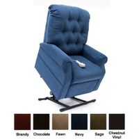 Mega Motion Lift Chair Easy Comfort Recliner LC-200 3 Position Rising Electric Power Chaise Lounger - Navy Blue Color Fabric + Inside the Home Delivery, Setup and Box Removal