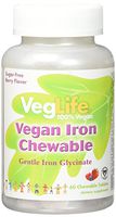 VegLife Iron Vegan Chewable Tablets, 18 mg, Berry, 60 Count